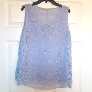 Adiva Baby blue laced women's top sz small